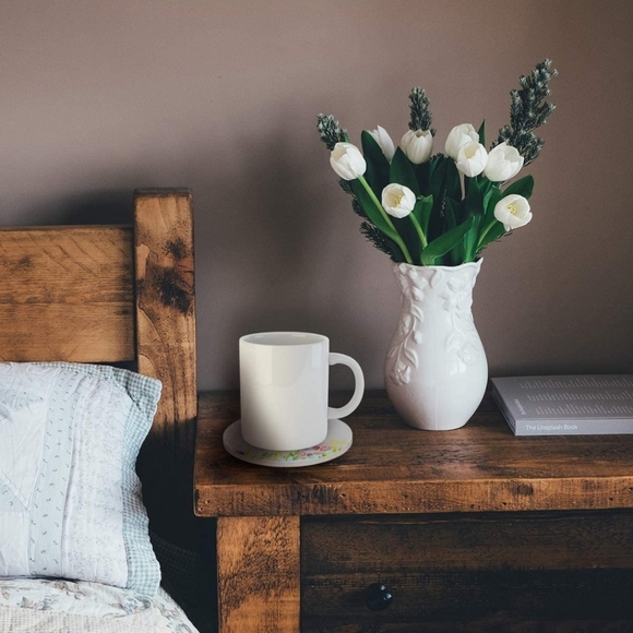 Summer Floral ceramic Coasters for Drinks Set of 8 - Picture 3 of 6